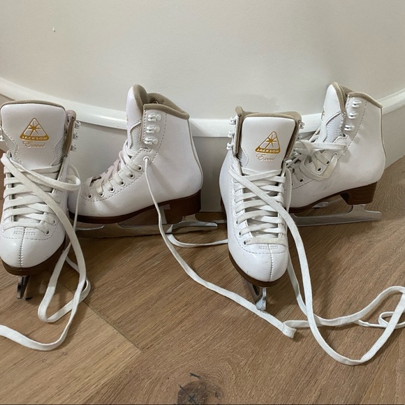 Jackson Elite white leather figure skates - sz 10 & sz 11 kids - Picture 6 of 6